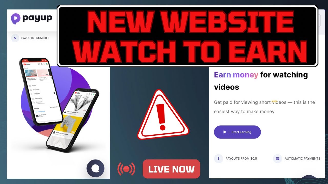 Payup website :earn money from viewing videos