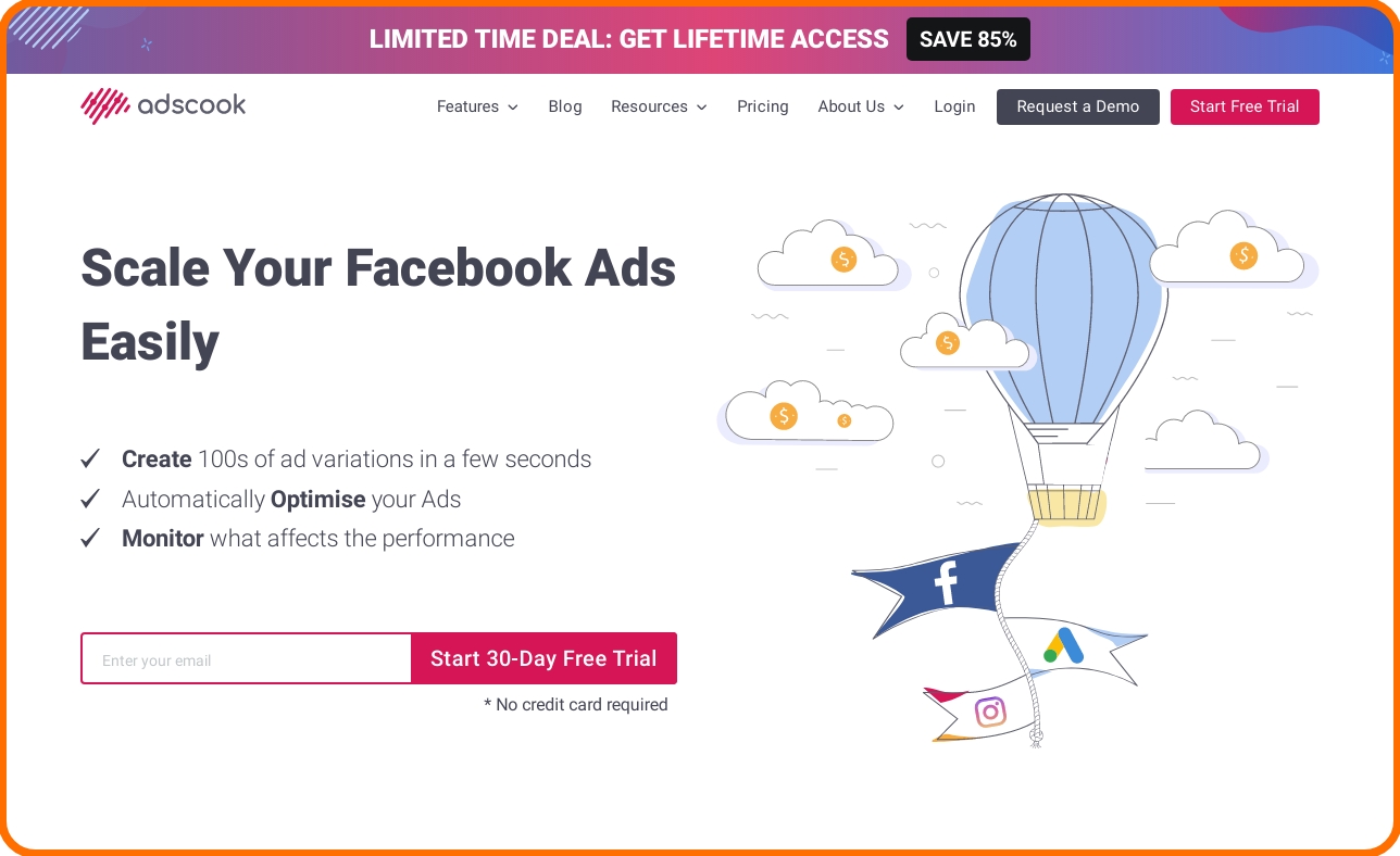 Adscook :New Platform to manage and optimize your Facebook and Instagram ads