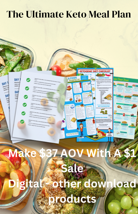 ⚡️The Ultimate Keto Meal Plan⚡️ Make $37 AOV With A $1 Sale